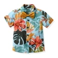 thumbnail image 5 of WOLLED Kids Baby Boys Short Sleeve T-Shirt Outfit 2PCS Toddler Summer Shirt with Bowtie and Shorts Set for 3 Months-6 Years, 5 of 9