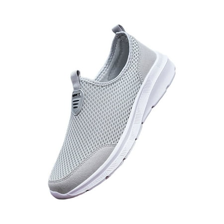 

Tenmix Men Walking Shoes Sport Casual Shoe Slip On Sneakers Mesh Flats Mens Breathable Lightweight Light Gray 9