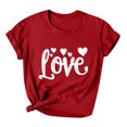 thumbnail image 3 of VKOYWKM Womens Valentine T Shirts Romantic Love Heart Graphic Tee Tops Short Sleeve Casual Crew Neck Love Heart T-Shirts Happy Valentines Day Shirts, 3 of 6