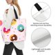 thumbnail image 3 of Balery Donut Bolsa Tote Estilo Estético con Cremalleras, Bolsa de Hombro, Bolsa de Compras Grande y Plegable, 3 of 8