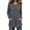 Dark Gray, variant on Tees for Women Waffle Knit Crew Neck Long Sleeve Tunic Top with Pockets, Sizes S-2XL