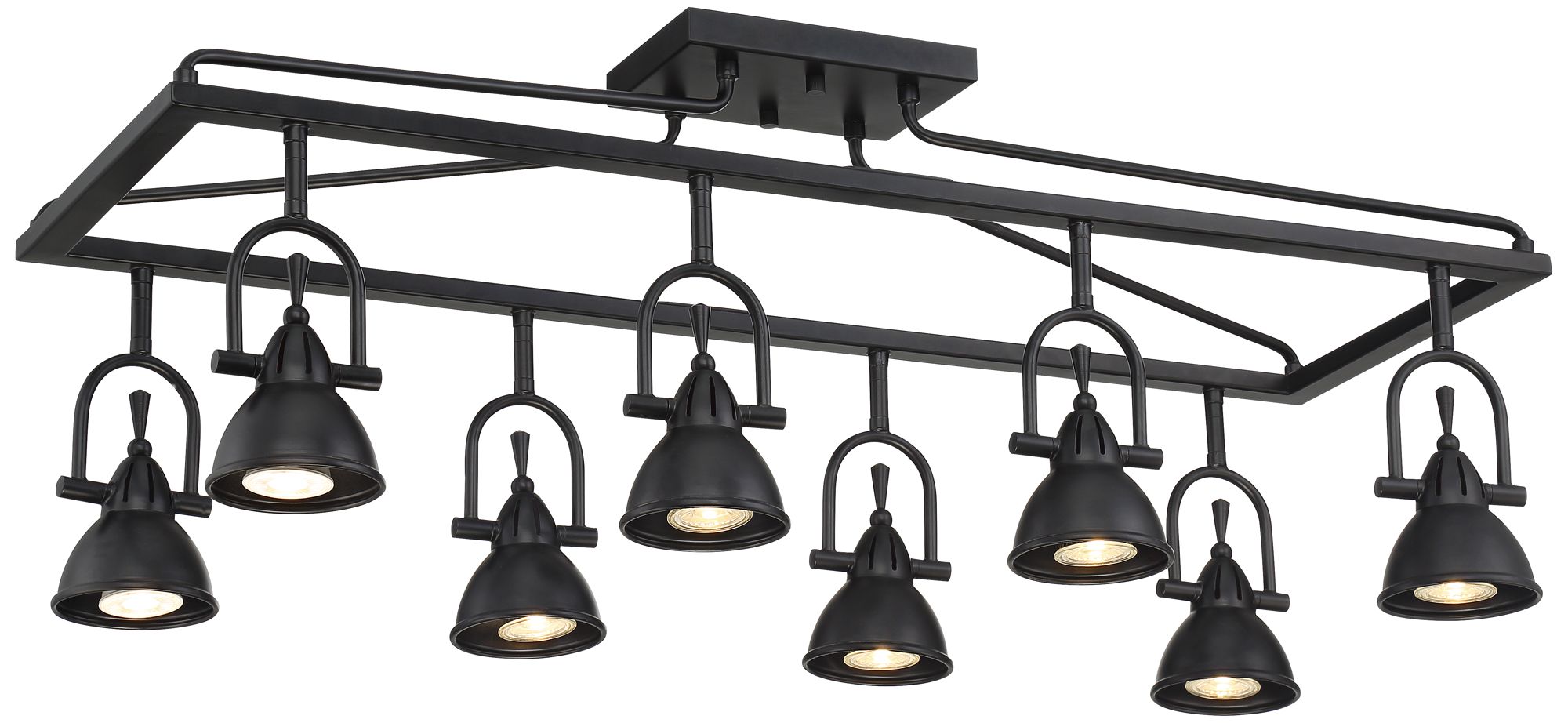 Pro Track Kane 8Light Bronze Cage Track Fixture with LED Bulbs