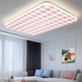 thumbnail image 3 of Ceiling Light Cover for Classroom, Farmhouse Vintage Magnetic Fluorescent Light Covers Filter for School,Office, 2X4&nbsp; FT, Pack of 4, Gingham Checkered Texture Pink, 3 of 8