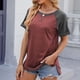thumbnail image 3 of Fiudx Liquidación de Ahorros de Verano Tops con Estampado de Moda para Mujer, Blusa de Manga Corta, Camisetas Divertidas con Cuello Redondo, 3 of 5