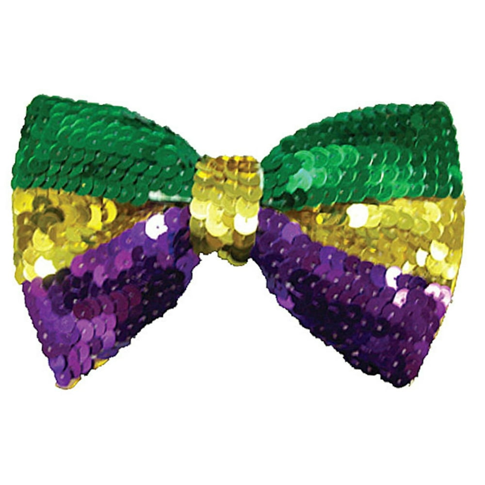 mardi gras dog bow tie