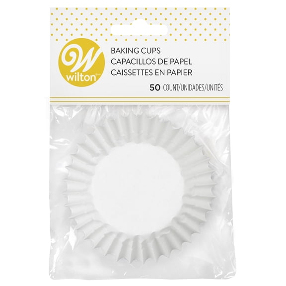 Wilton Jumbo Muffin and Cupcake Baking Cups, White, 50 Count