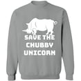 thumbnail image 2 of OXI Crewneck Sweatshirt - Save The Chubby Unicorn,Basic Casual Sweatshirts for Men's and Women Fleece Sweatshirt Long Sleeve- Sport Grey Small, 2 of 2