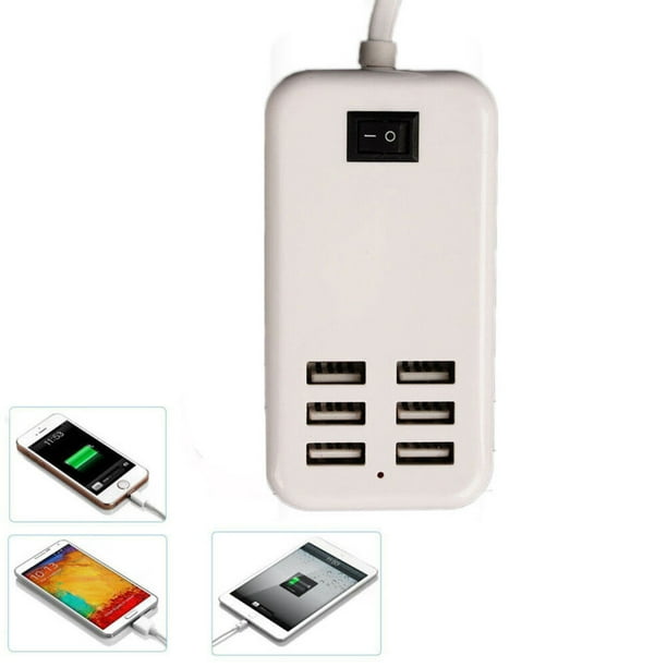 30 Watt (6 Amp) 6Port FamilySized Desktop USB Rapid Charger. Smart USB Charger