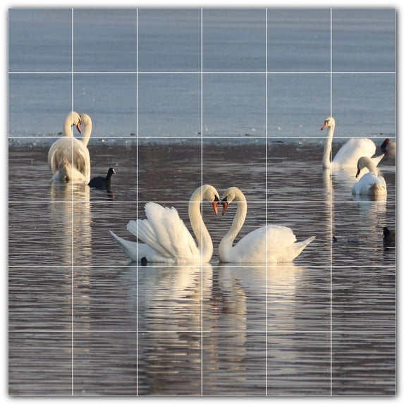 Picture-Tiles.com: Bird Ceramic Tile Wall Mural WAL500210-66XL. 72"W x 72"H using (36) 12" x 12" Ceramic Tiles-Satin Finish