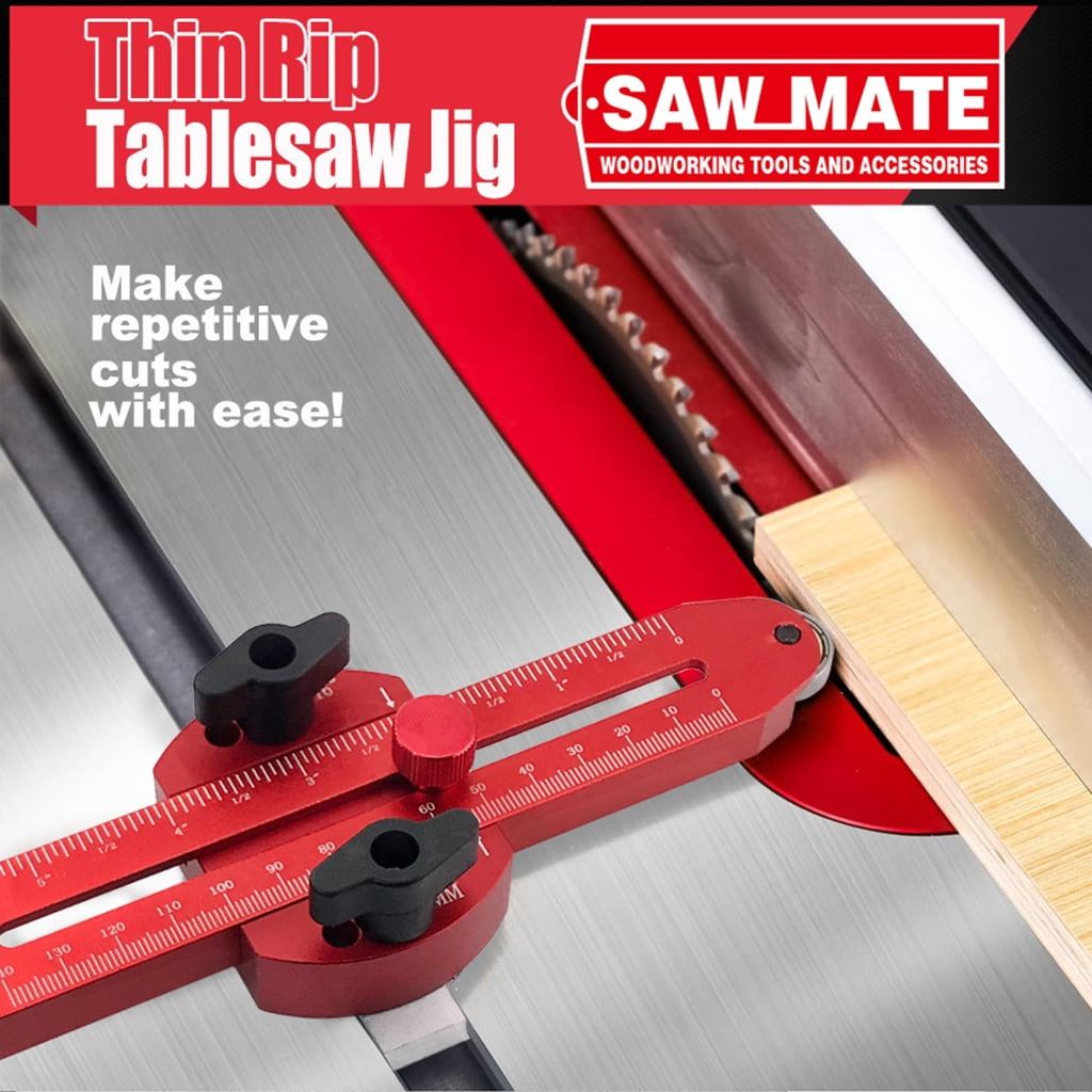 Extended Thin Rips Jig Table Sawing Guide for Precise Narrow Strips Cut for Various Woodworking Sawing