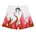 thumbnail image 4 of Ecqkame Mens Flame Graphic Shorts Fashion Cool Lightweight Running Athletic Shorts Drawstring Waist Casual Track Beach Shorts 04-Pink L, 4 of 9