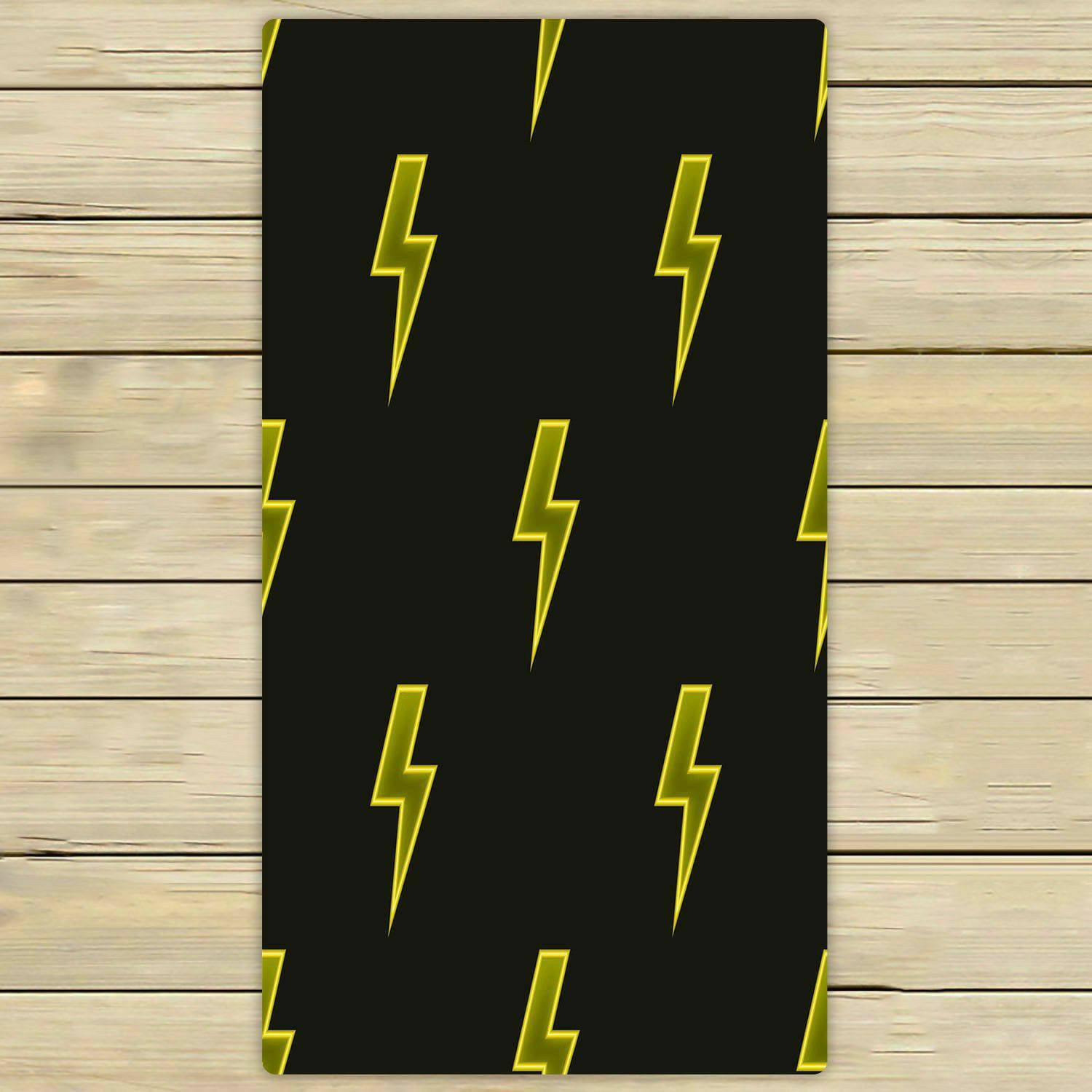Eczjnt Yellow Neon Lightning Bolt Pattern On Dark Brown Beach Bath Towels Shower Towel For Home Outdoor Travel 30x56 Inch Walmart Com Walmart Com