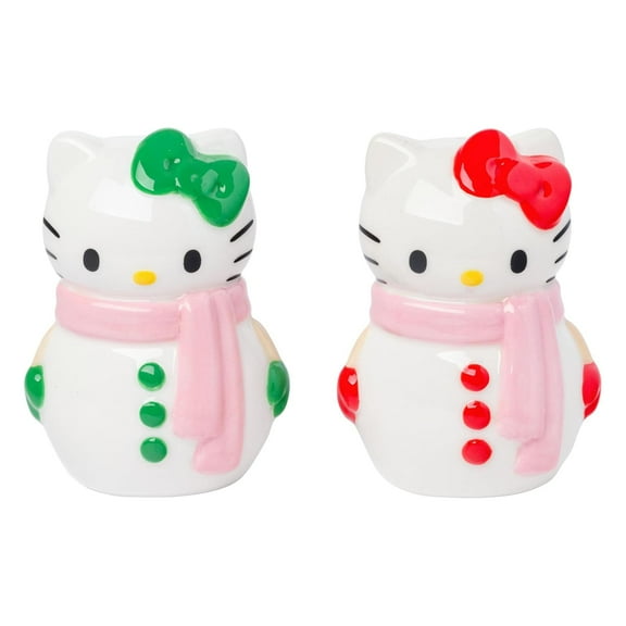 Sanrio Hello Kitty Snowman Ceramic Salt and Pepper Shaker Set