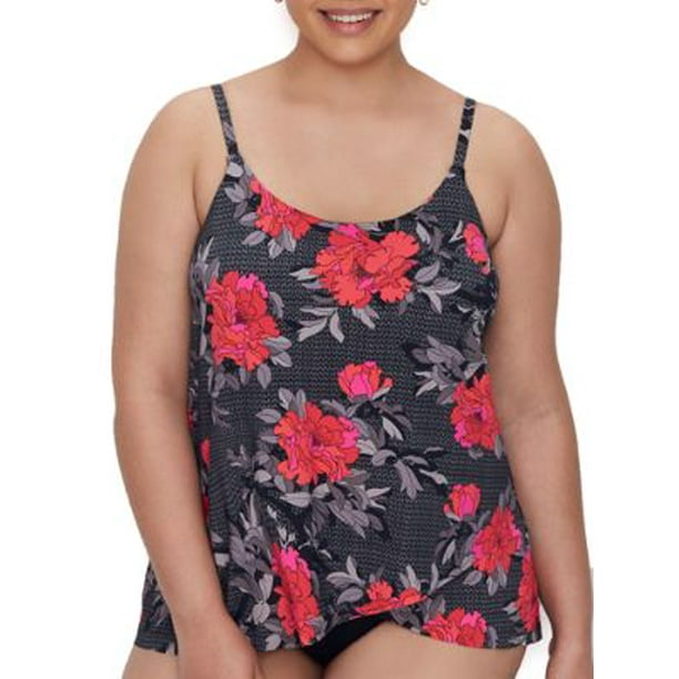 Leilani Leilani Womens Plus Size Turks & Caicos Underwire Tankini Top