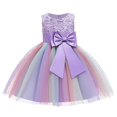 thumbnail image 1 of KAIYANG Vestido de princesa con encaje de tul y costura de lazo sin mangas para niñas (morado, 110 cm) 150 cm morado, 1 of 5