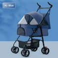 thumbnail image 1 of 1 Pce Grande Poussette Pliable pour Animaux, Poussette pour Animaux avec Étagère de Rangement Frein et Rangement, 1 of 5