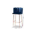 thumbnail image 7 of Baxton Studio Kaelin Luxe and Glam Navy Blue Velvet Fabric Upholstered and Rose Gold Finished 4-Piece Bar Stool Set, 7 of 7