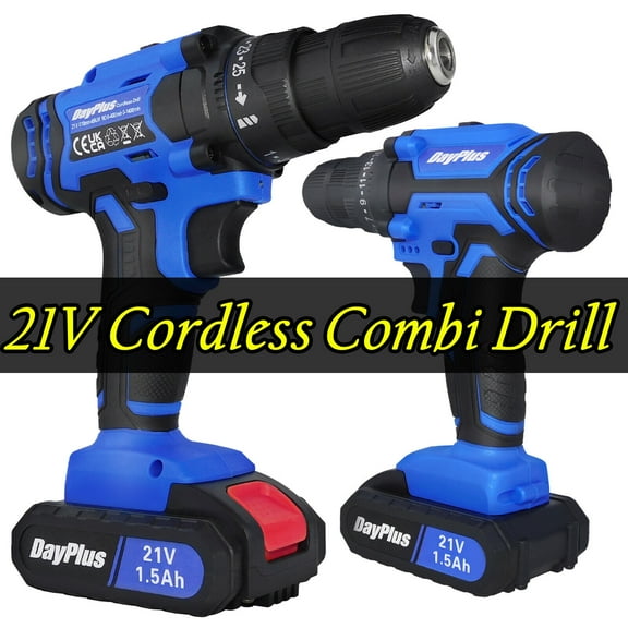 Bowoshen Bowoshen-Electric Drill, 21 Volts, 0.8 - 10mm (0-3/8'') Drill Driver, 1500 mAh, 45N.m RPM