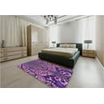 thumbnail image 4 of Ahgly Company Indoor Round Patterned Orchid Purple Area Rugs, 5' Round, 4 of 6