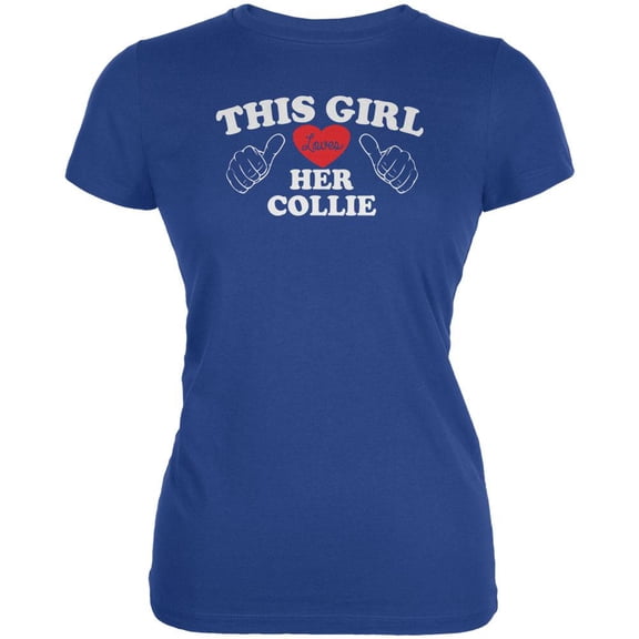 Valentines This Girl Loves Her Collie Royal Juniors Soft T-Shirt - 2X-Large