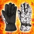 thumbnail image 2 of Grofry 1 Pair Winter Camouflage Cycling Gloves Warm Windproof Waterproof Adjustable Cold Weather Men Women Full Finger Outdoor Motorcycle Snow Skiing Gloves, 2 of 8