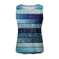 thumbnail image 4 of Prolriy - Camisetas de verano para mujer 2024, camisetas sin mangas estampadas, informales, holgadas, con cuello redondo, color azul, talla L, 4 of 4