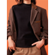 thumbnail image 3 of Sudadera de mujer de otoño-invierno con cuello alto o polo medio, capa base cepillada, forro polar, tops ajustados, ropa exterior, 3 of 4