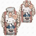 thumbnail image 2 of Hello Kitty Sweat à Capuche Oversize Y2k pour Femmes Automne Hiver Chandail en Molleton Noir Imprimé Graphique Manches Longues Mode HOEMLIN, 2 of 7