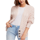 thumbnail image 1 of Suéter Cárdigan de punto grueso Free People rosa pequeño, 1 of 2