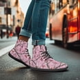 thumbnail image 3 of POLERO Women's Pink Maple Leaf Camo Hunting High Top Walk Shoes for Girls Running Trainer Athletic Barefoot Sneakers PU Leather Walking Business Work Jogging Gym Sneaker with Ankle Support, 3 of 7