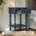 thumbnail image 4 of HLR 25" Mid Century Nightstand, Assembled Wood Bedroom End Table with USB Ports and Outlets, Black, 4 of 12