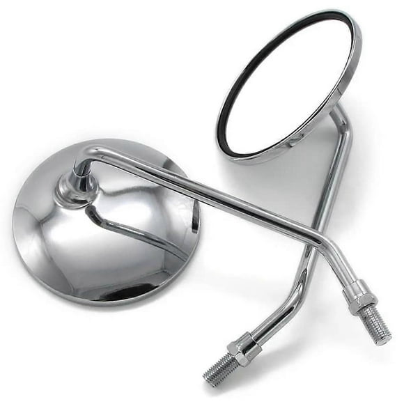 10mm 2pcs Motorcycle Mirrors Round Mirror Motorcycle Long Stem for Kawasaki Yamaha Suzuki Ducati Motorcycle Rear View Mirrors