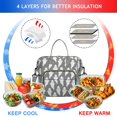 thumbnail image 4 of Gray Halloween White Ghosts Womens Lunch Box for Work,Insulated Large Lunch Bag for Tween and Teen,Loncheras Para Mujer,Leakproof Adult Lunch Bag for Work,Beach,Travel,Picnic,Camping, 4 of 7