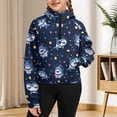 thumbnail image 7 of Uourmeti Astronauts Sharks Print Comfy Top Lightweight Pullover with Pocket Youth Athletic Top Comfy Casual Sweatshirt Sporty Zip Up Size 7-8, 7 of 7