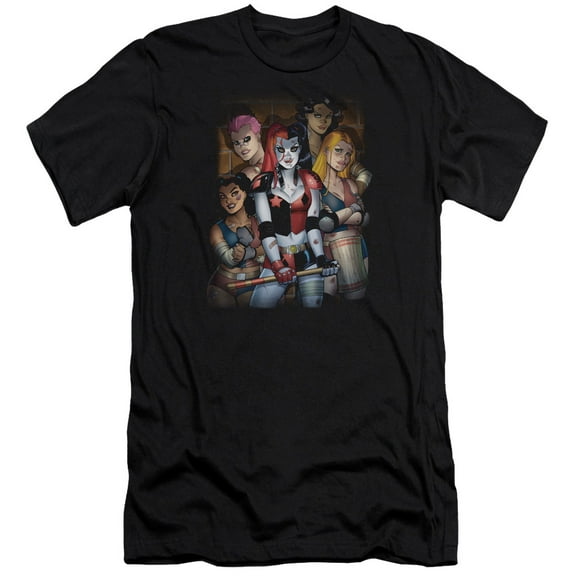 Batman Bad Girls S/S Adult 30/1 T-Shirt Black