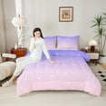 thumbnail image 4 of Castle Fairy Starry Sky Bedding Comforter Set 2pcs for Boys Girls,Dreamy Princess Twin Comforter Sets Microfiber,Gradient Pink Purple Breathable Bedding Set,Luxury Bedroom Decor,Reversible, 4 of 8