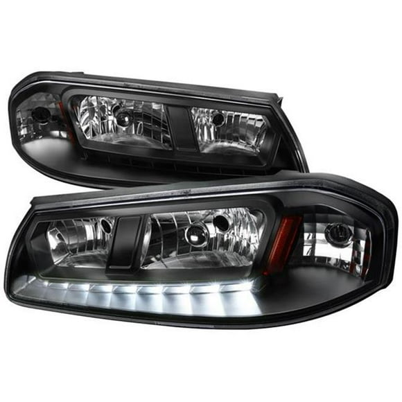 Spec D Tuning 2LH-IPA00JM-V2-RS Black Euro Headlights with LED for 2000-2005 Chevy Impala
