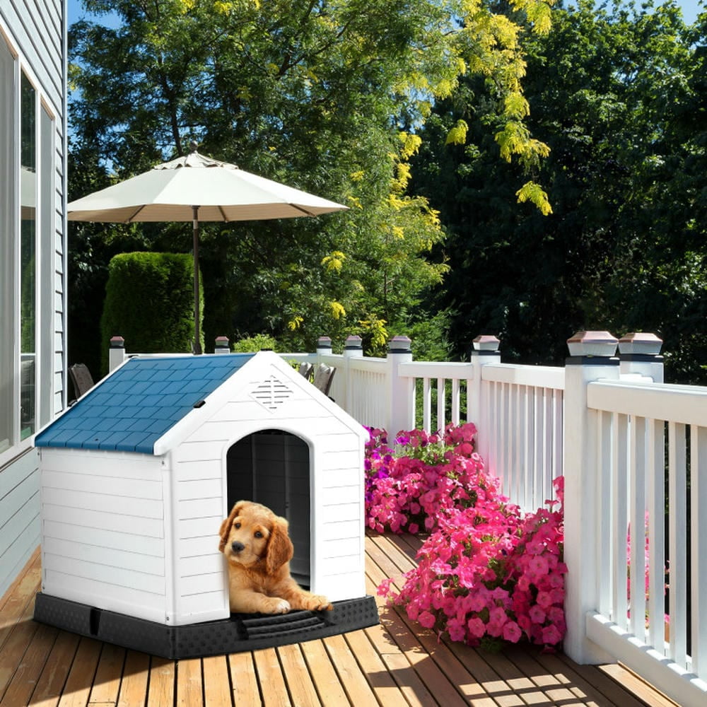 Yardi Yard Plastic Waterproof Ventilate Pet Puppy House, Dog House, Outdoor Indoor Doghouse, Puppy Shelter, Water Resistant Easy Assembly Sturdy Dog Kennel