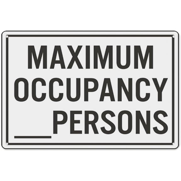 Virginia Fairfax County Maximum Occupancy Aluminum Tin Warning Sign 8"x12", Durable Weatherproof, For Home Outdoor Garden Indoor Business Facility Compliance