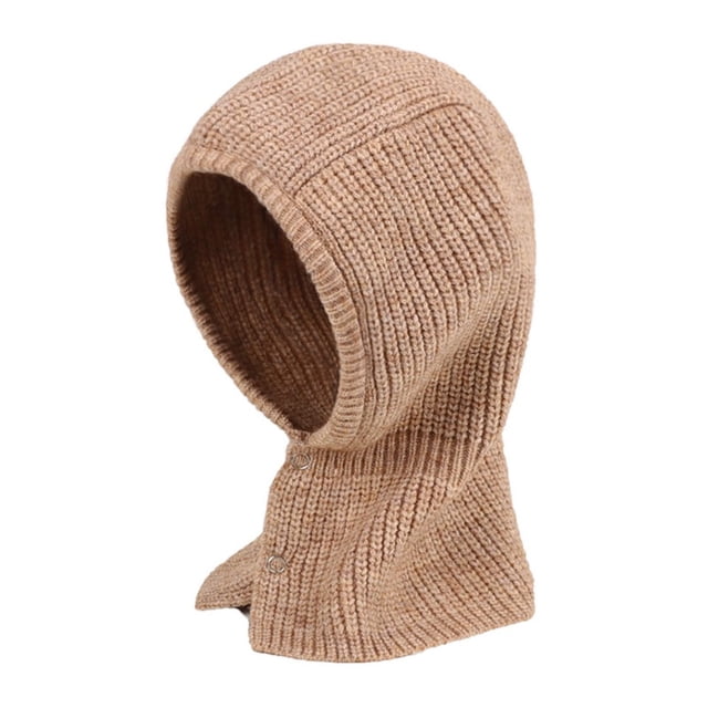 Solid Color Ear Protection Elastic Knitted Scarf Hat Unisex Buttons Knitted Warm Neck Collar Cap Fashion Accessories