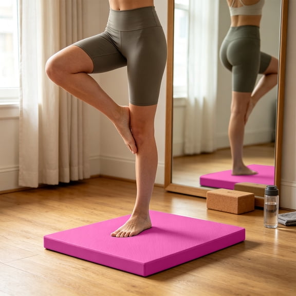 Balance Pad, Non Slip Foam Pad, Cushion Exercise Yoga Mat, Knee Pad for Fitness, Stability Core Training Stretching, Home Gym Floor, Yoga Pilates Workout, Physical Strength Training