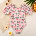 thumbnail image 4 of Odeerbi Kids Girls Floral One-piece Swimsuit Baby Surfing Swimsuit Children's Flower Print Short Sleeve Swimwear Bathing Suit Swimming Suit Pink 10 Years, 4 of 9