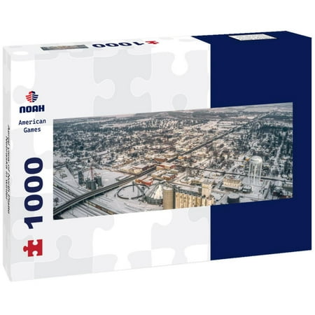 Aerial view of North Platte, Nebraska in winter 1000pc Panoramic Puzzle