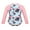 Pink, variant on Big Little Girls One-piece Swimwear Long Sleeves Printed Patterns Bathing Suit,Sizes 4-16 Rose Red 6