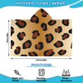 thumbnail image 2 of Gold and Brown Of Leopard Print Hooded Bath Towel，50"x30" for Ages 3 To 12 Kids, Quick Dry Lightweight Soft Microfiber Hood Beach Towel Cover Up for Kids, 2 of 7