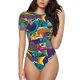 thumbnail image 1 of Balery Colorful Carp Streamer Body de cuello redondo de manga corta para mujer Tops de manga corta Tops básicos-X-Large, 1 of 7