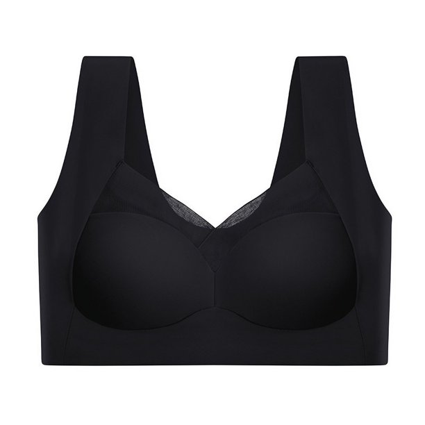 Sujetador de copa fija de seda de hielo sin costuras de malla color piel, colección de realce de pecho sin aro de acero, ropa interior sexy de belleza para mujer de verano