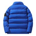 thumbnail image 3 of Mens Down Jacket Winter Warm Puffer Coat Quilted Insulated Water Resistant Windproof Full Zip Thickened Casual Outerwear, 3 of 6