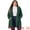 Dark Green, variant on Women's Plus Size Single Breasted Detachable Hooded Overcoat 2X Dark Green