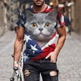 thumbnail image 2 of Mens 4th of July Shirts 250th Anniversary American Flag Eagle Short Sleeve T-Shirt Memorial Day Patriotic Tee Tops, 2 of 5